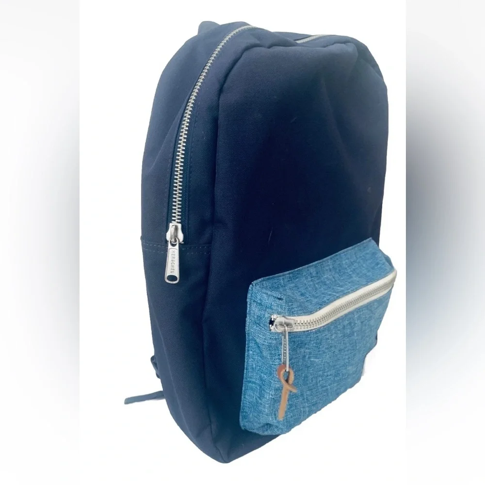 Herschel Supply Company Settlement Navy Backpack with Light Blue Front Pocket